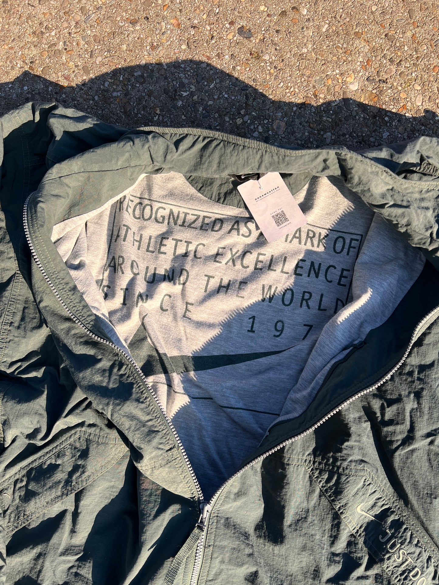 90s Nike Olive Full Zip Army Track Jacket – XXLarge