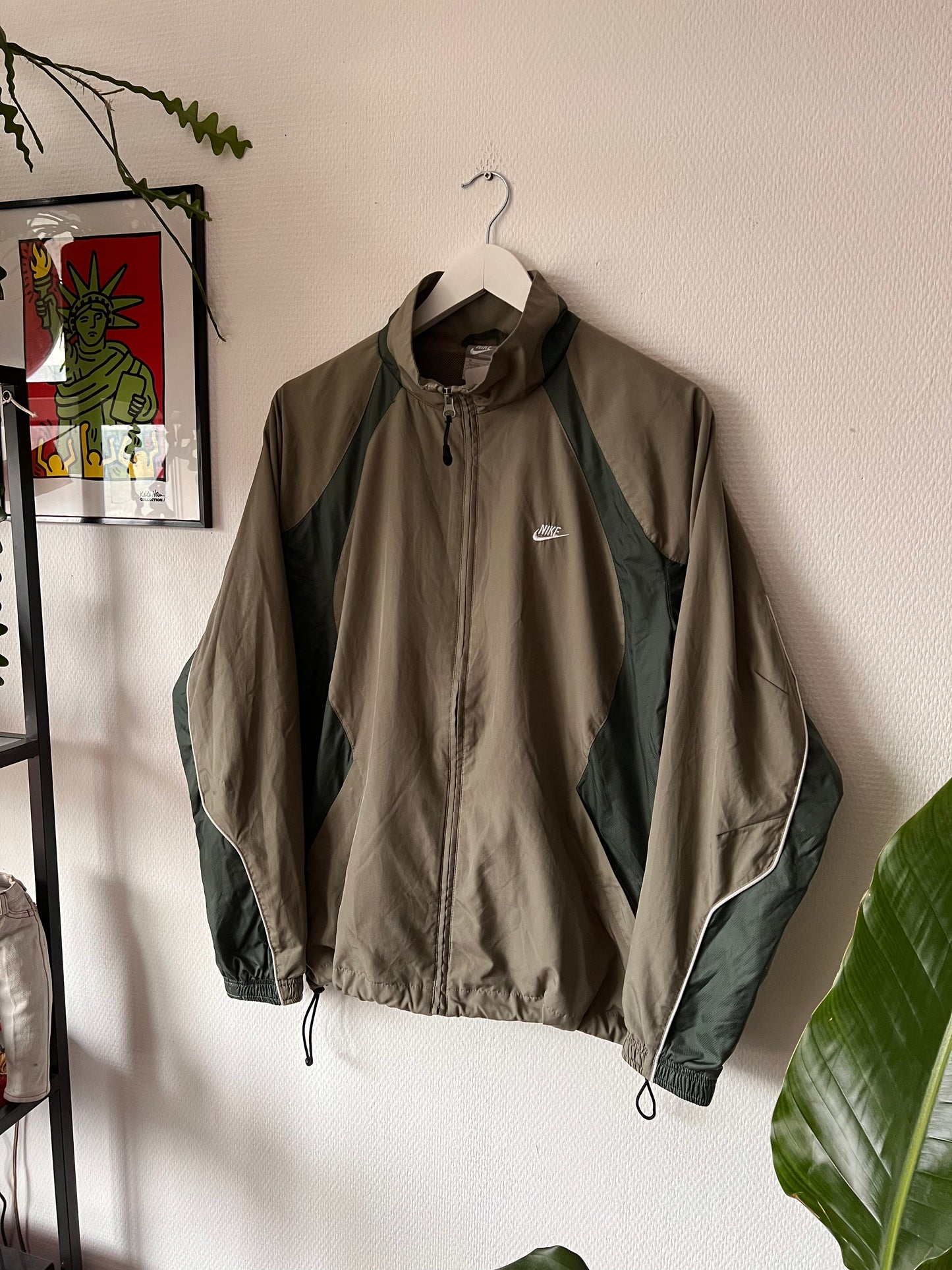 2000s Nike Multicolor Full Zip Track Jacket Green – Medium