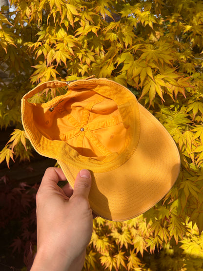 90s Caterpillar Spellout CAT Strapback Cap Yellow – One Size