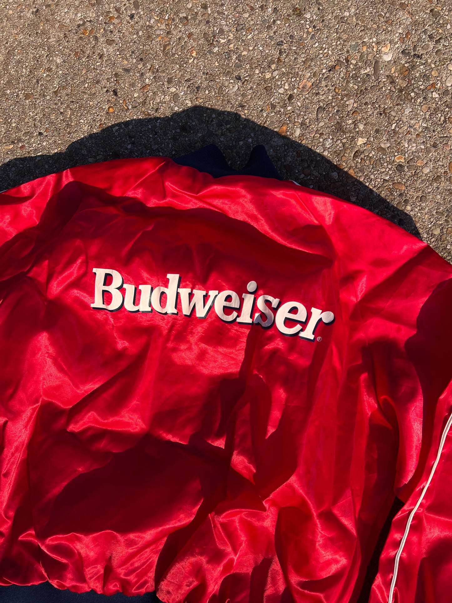 90s Budweiser Light Tag Satin Bomber Jacket – Small