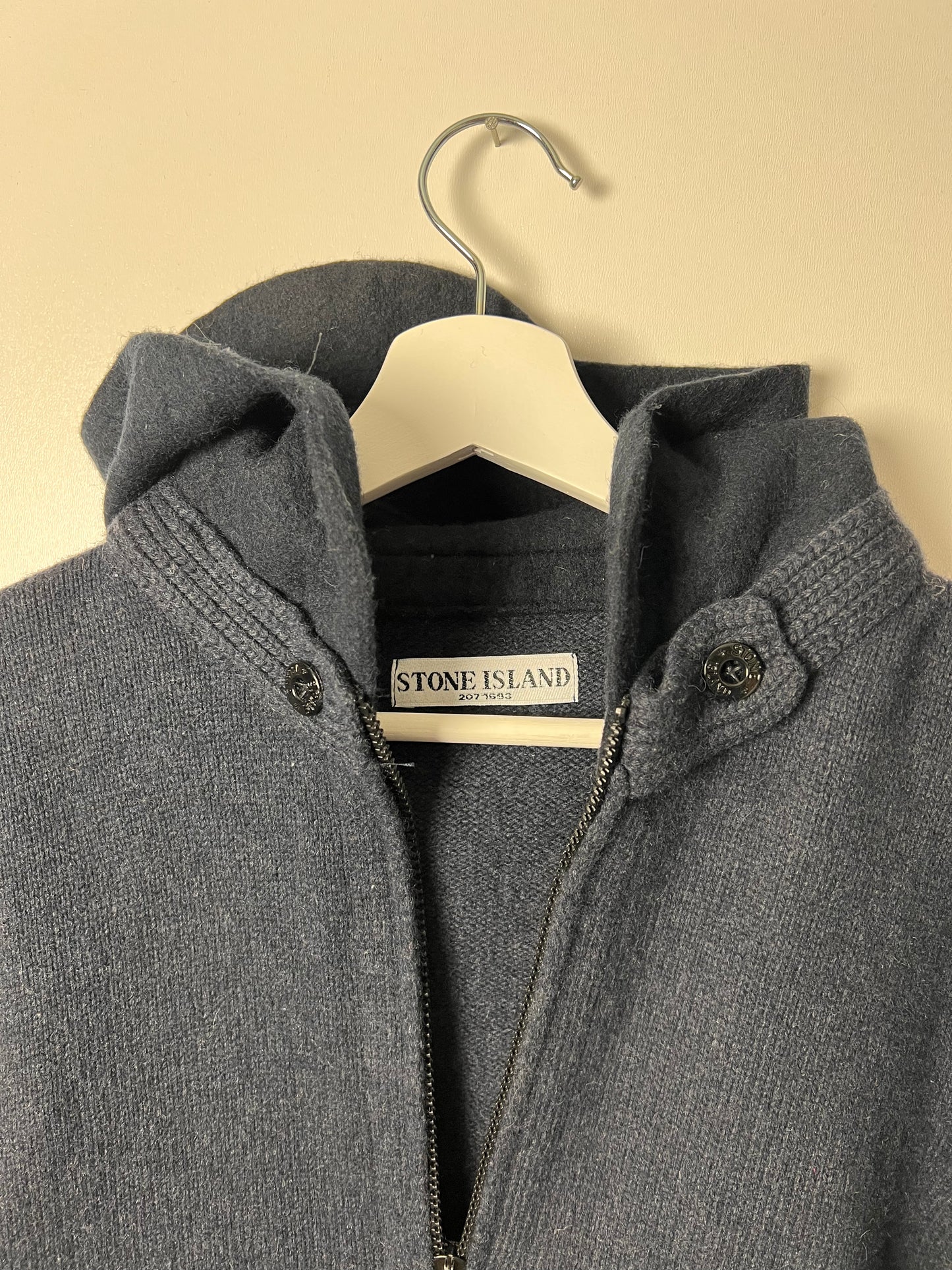 Vintage Stone Island Wool Zipped Hoodie - Large