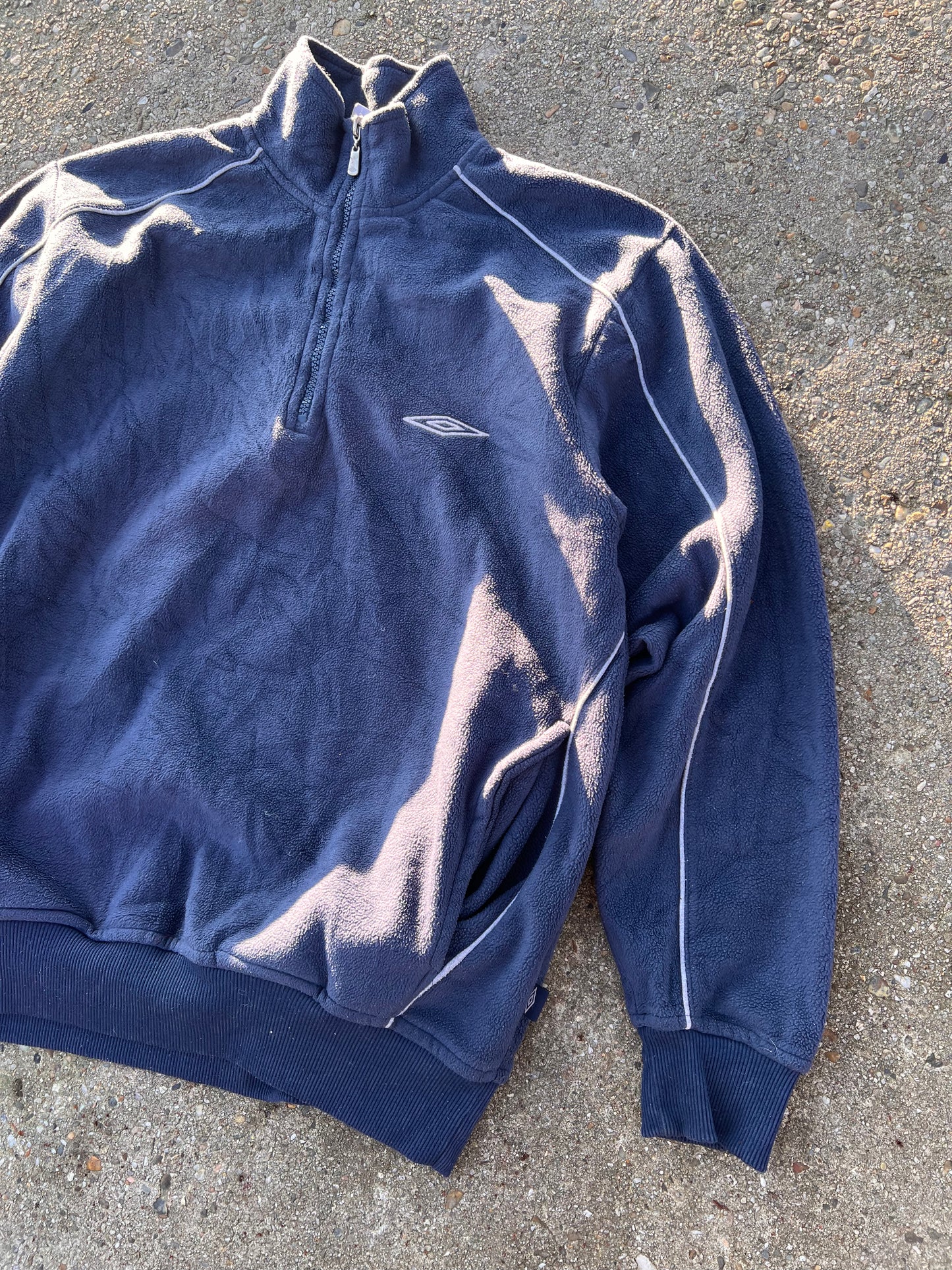 90s Umbro 1/4 Zip Up Classic Striped Fleece – Small