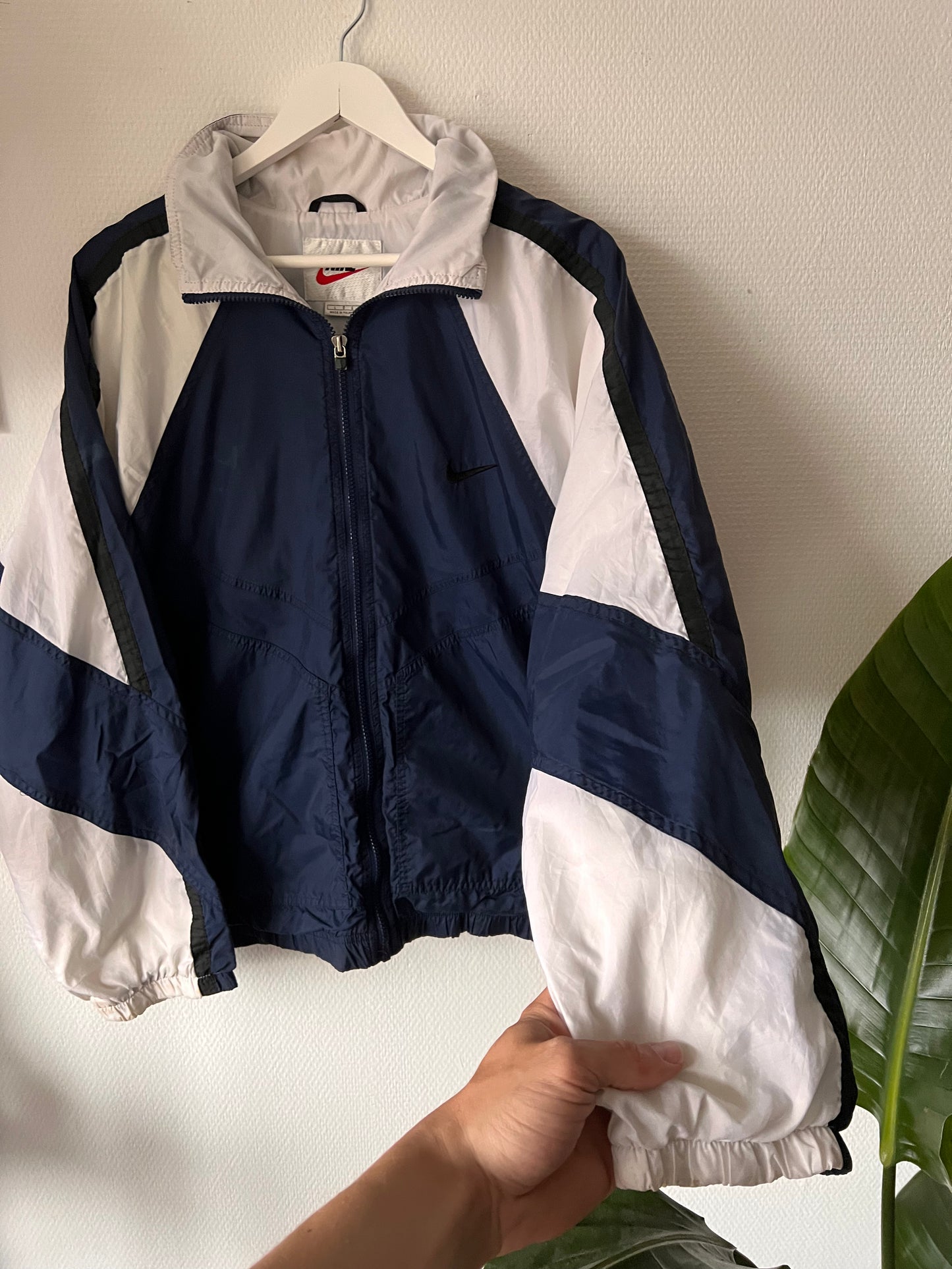 90s Nike Multicolor Full Zip Track Jacket Navy – Large