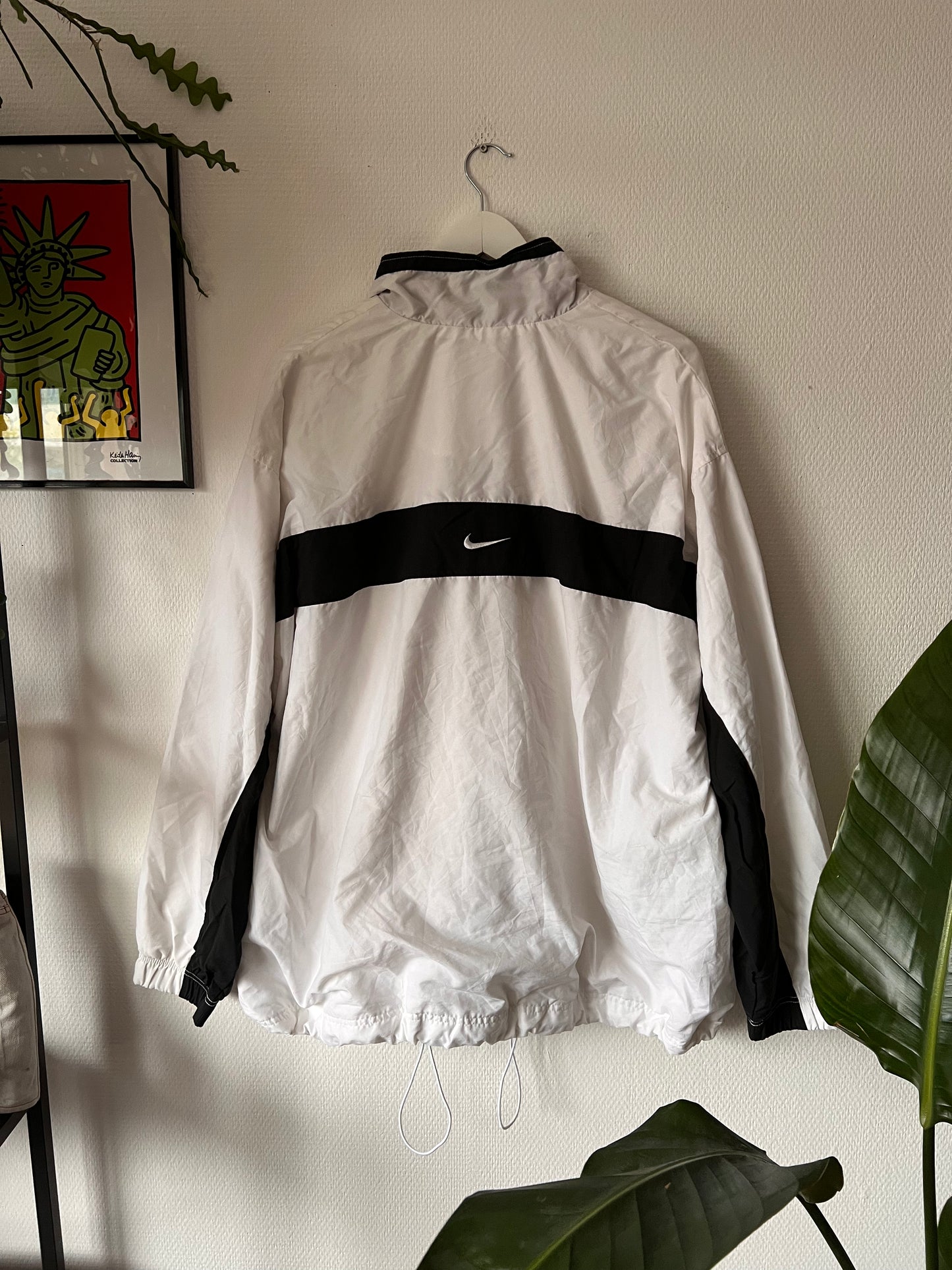90s Nike Embroidered Spellout Full Zip Track Jacket White – XLarge