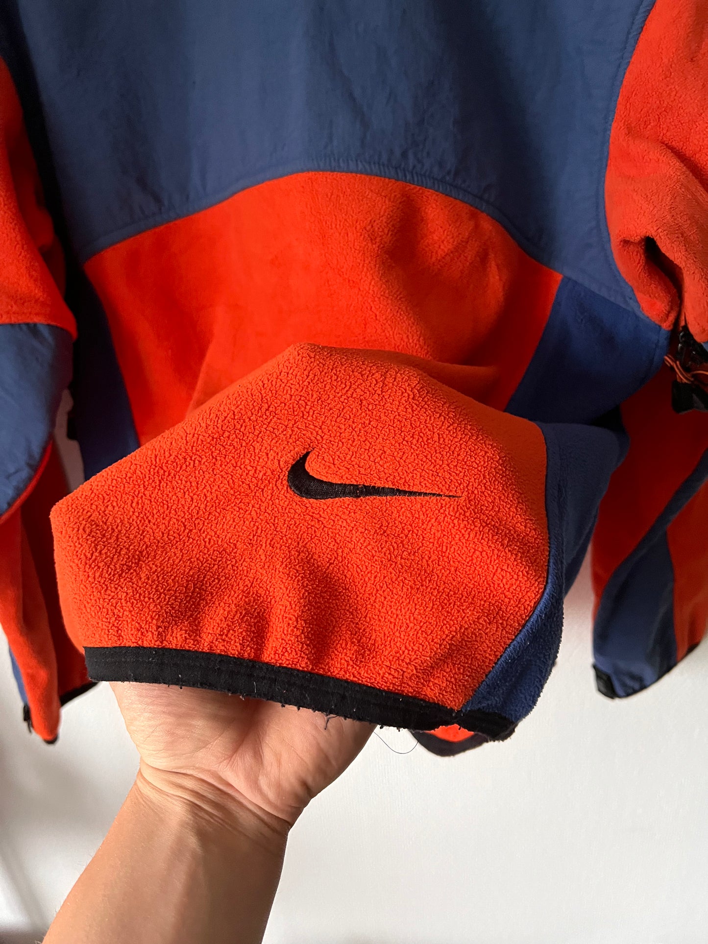 90s Nike ACG 2 Layer Full Zip Tactical Fleece Jacket Orange – Small