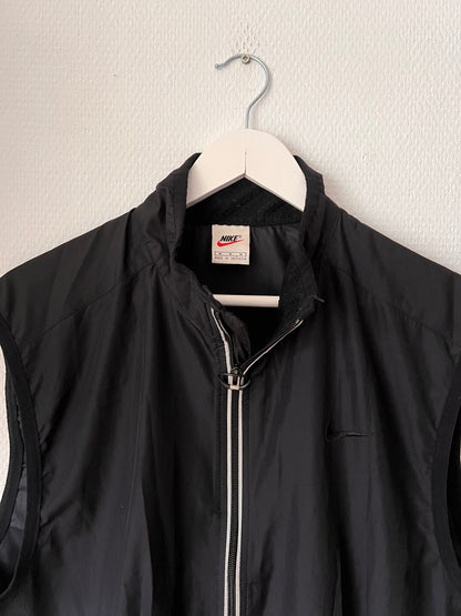 90s Nike Full Zip Running Vest Black – Medium