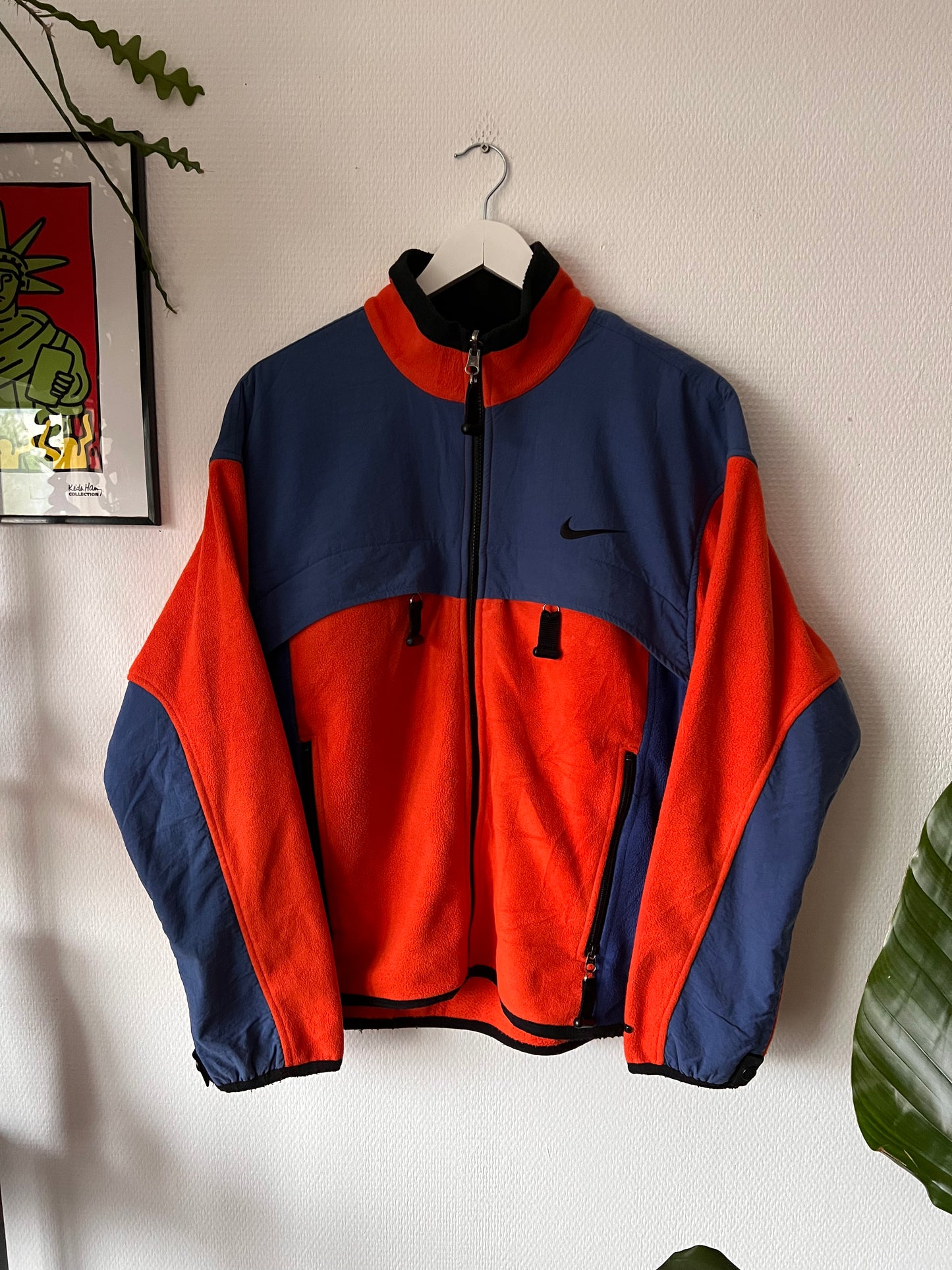 90s Nike ACG 2 Layer Full Zip Tactical Fleece Jacket Orange – Small