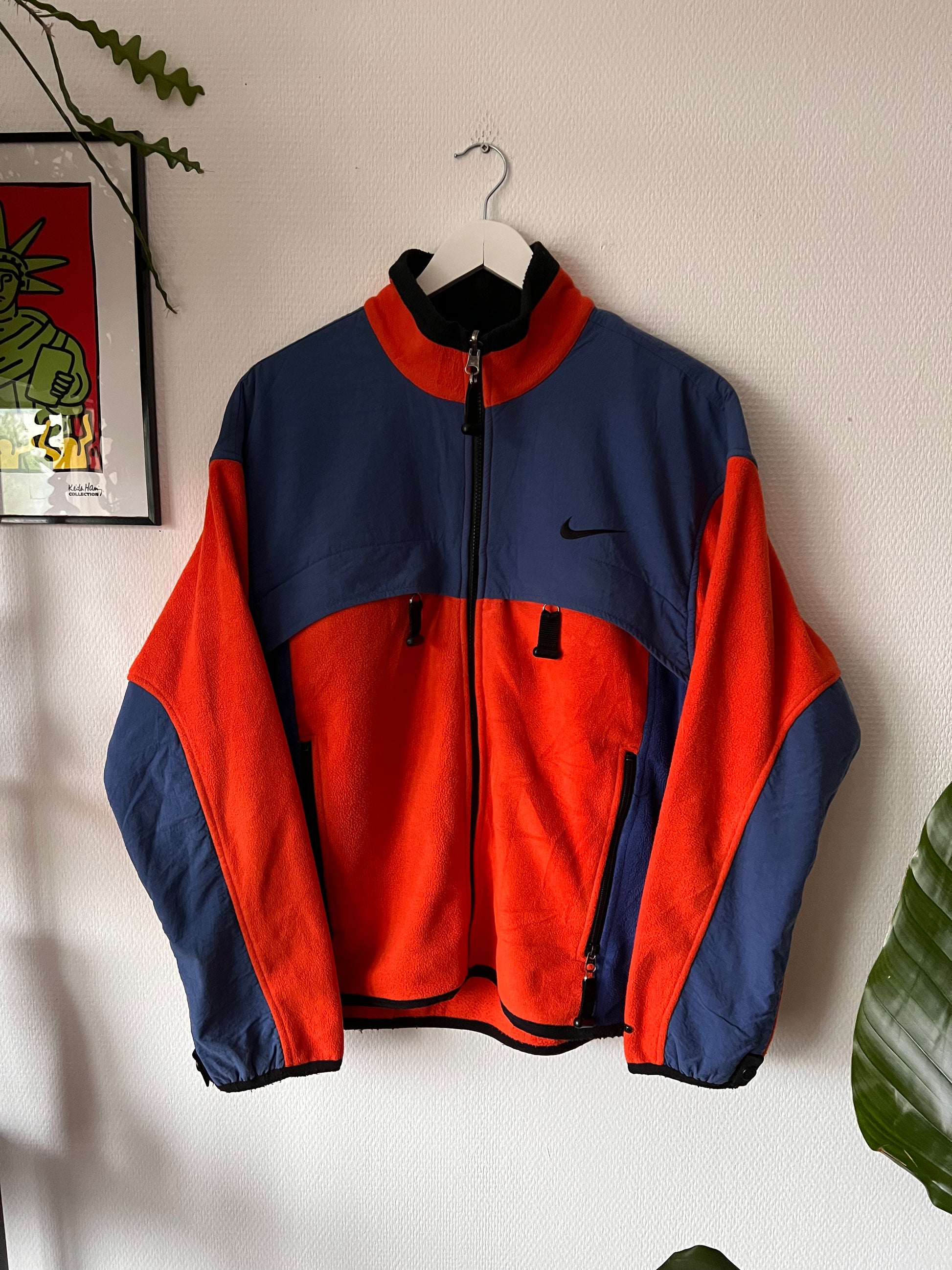 90s Nike ACG 2 Layer Full Zip Tactical Fleece Jacket Orange – Small
