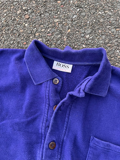 90s Hugo Boss Tennis 1/4 Button Up Sweatshirt – Large