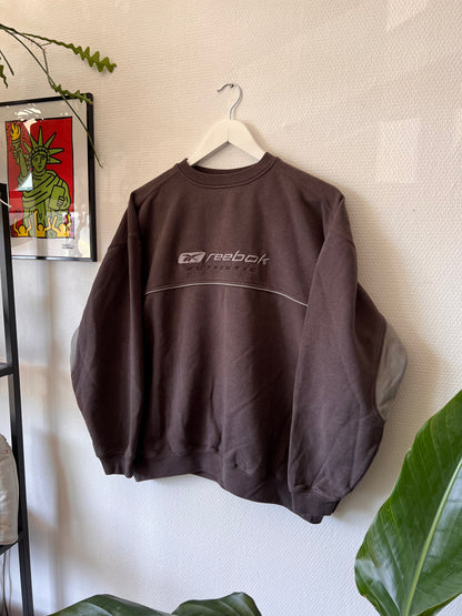 90s Reebok Embroidered Big Logo Crewneck Sweatshirt Dark Grey – Medium
