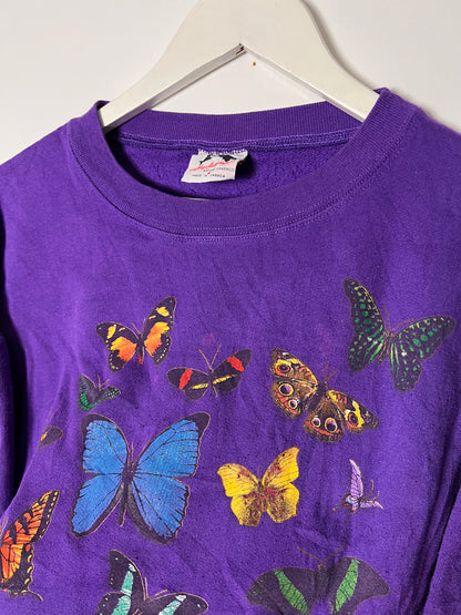 90s Haslequin Butterfly Garden Sweatshirt – Large