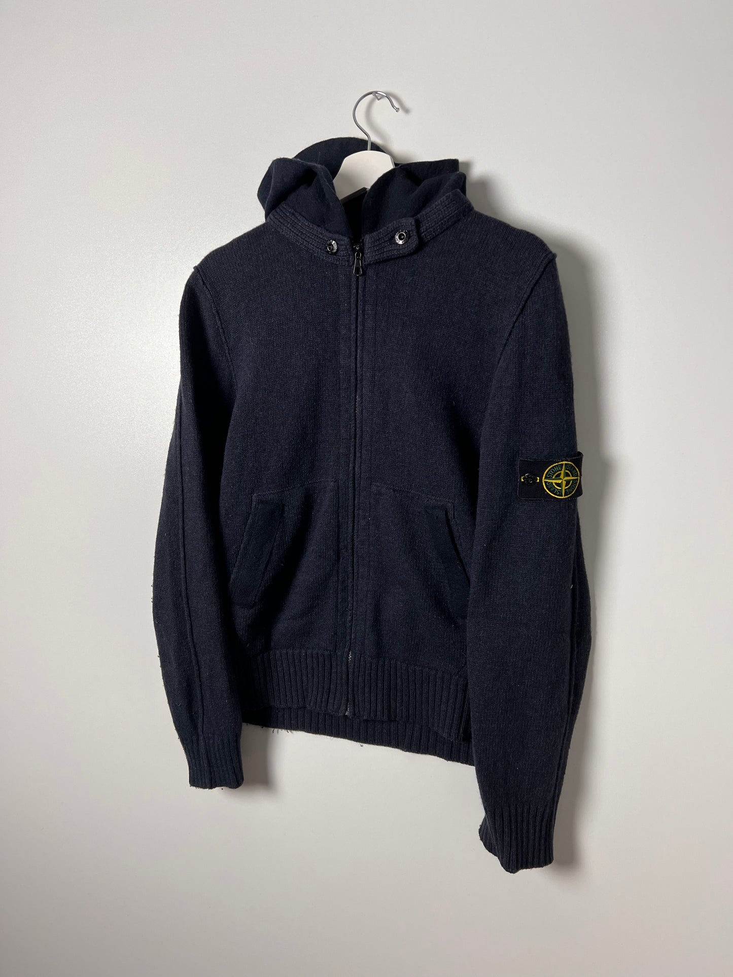 Vintage Stone Island Wool Zipped Hoodie - Large