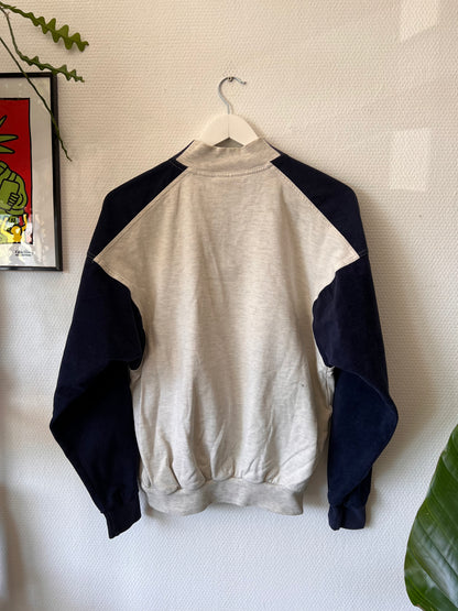 90s Adidas One World Printed 1/4 Zip Up Sweatshirt Grey – Small