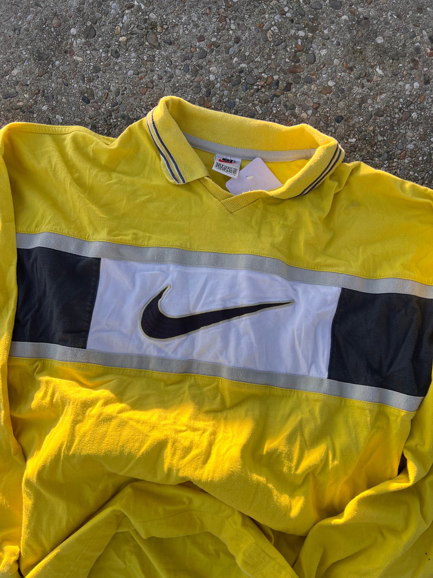 90s Nike Collar Big Logo Multicolor Sweatshirt – Small