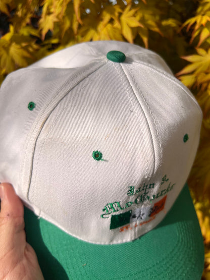 90s Irish Pub Embroidered Ireland Strapback Cap White – One Size