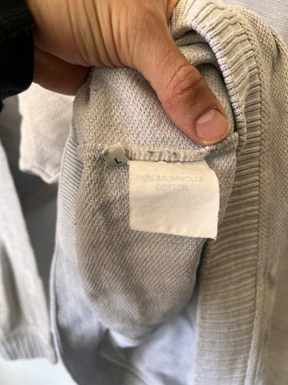 90s Carlo Colucci Embroidered 1/4 Button Up Sweatshirt Grey – Large