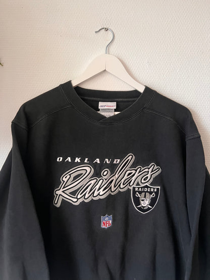 90s Reebok Embroidered NFL Oakland Raiders Crewneck Sweatshirt Black – Large