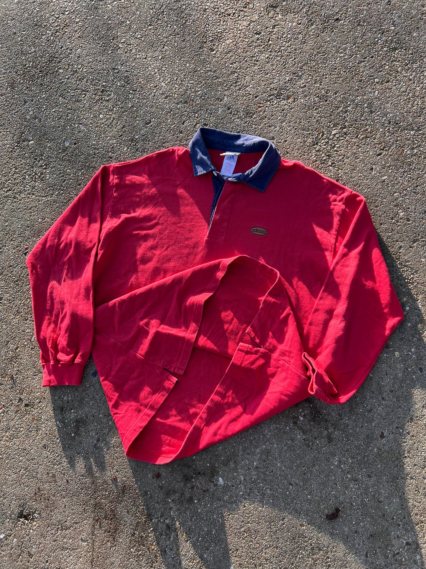 90s Adidas Longsleeve Colar Rugby Polo – Xlarge