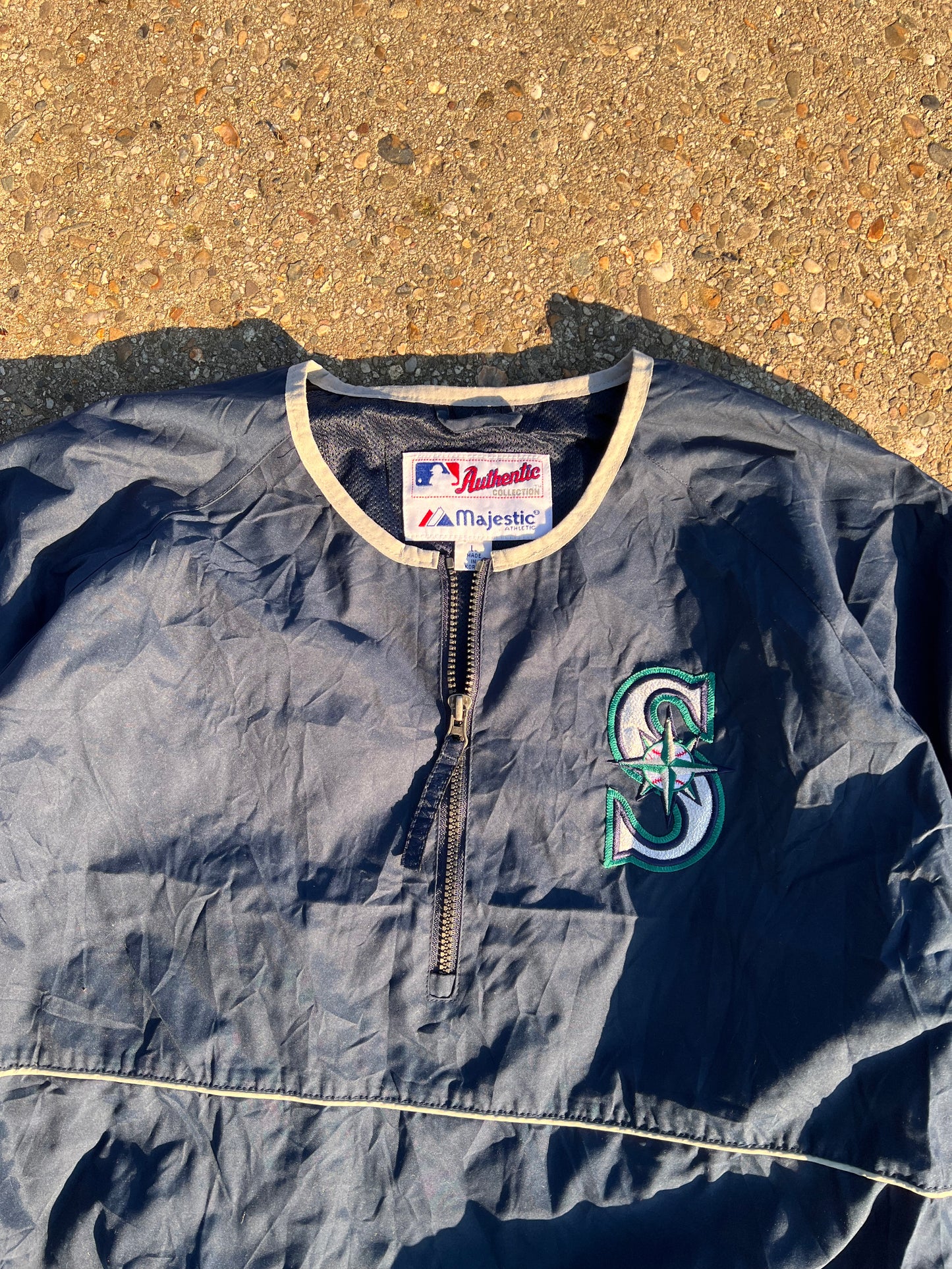 2000s Majestic Seattle Mariners MLB 1/4 Zip Up Anorak Jacket – Large