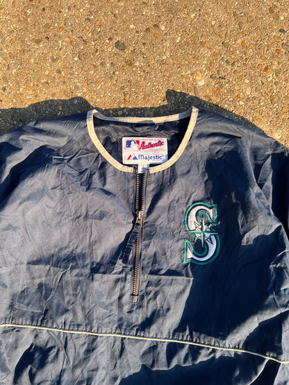 2000s Majestic Seattle Mariners MLB 1/4 Zip Up Anorak Jacket – Large