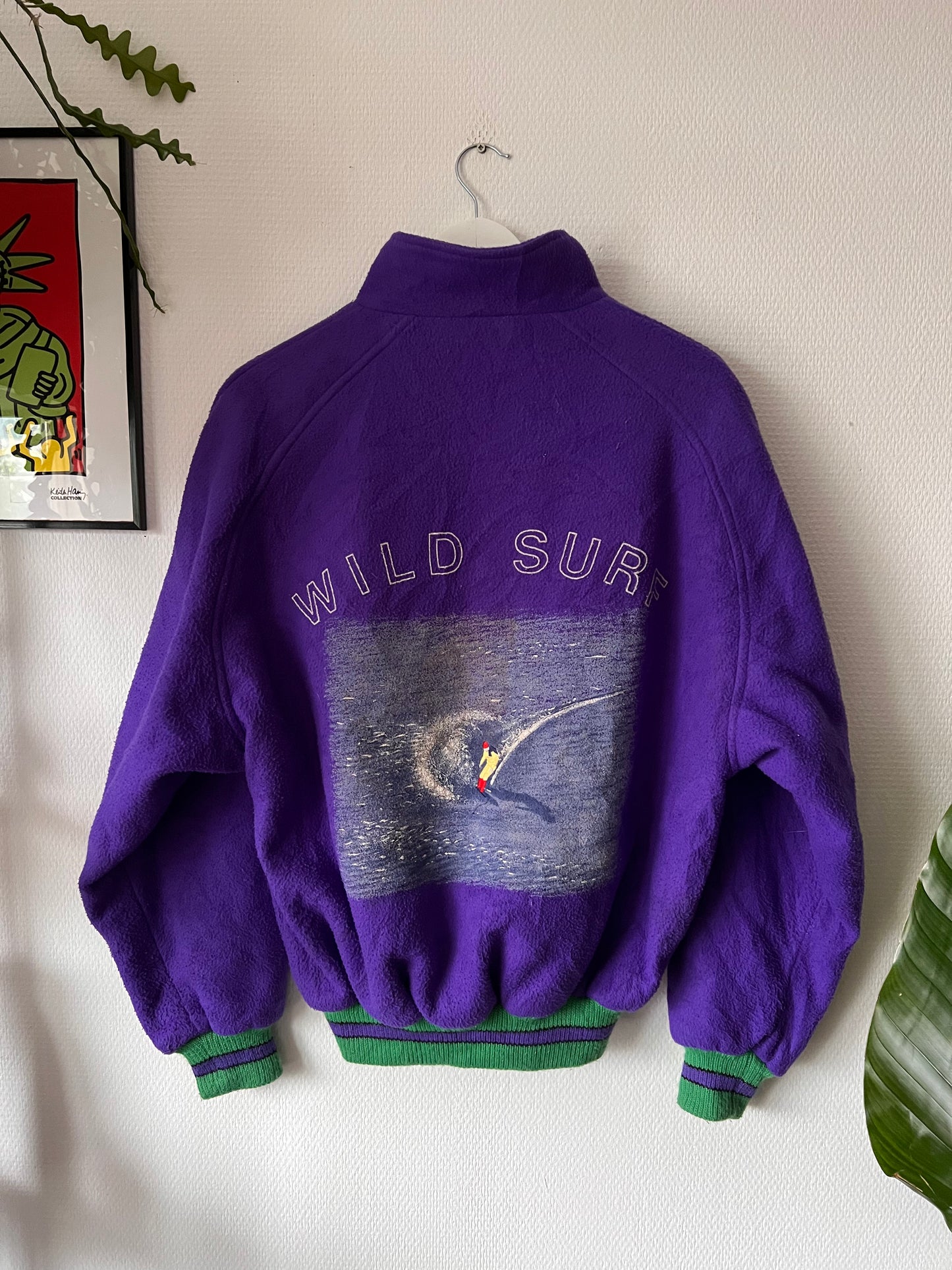 80s Adidas Ligne Polaire Wild Surf Skiing Fleece Jacket Purple – Medium