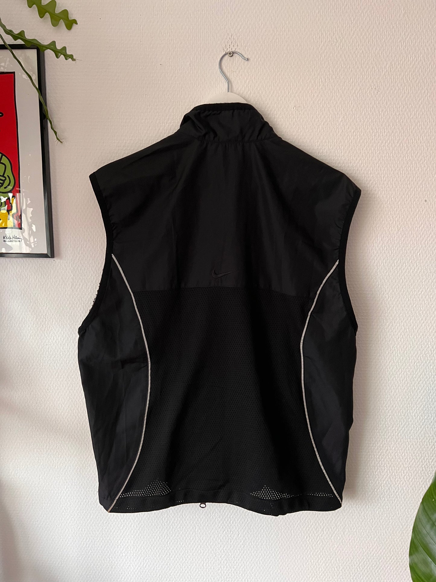 90s Nike Full Zip Running Vest Black – Medium