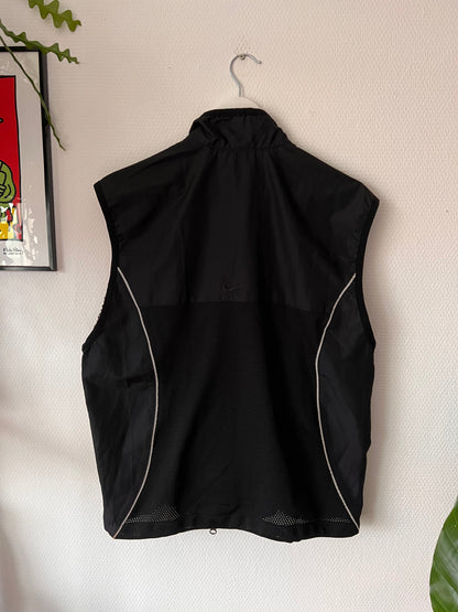 90s Nike Full Zip Running Vest Black – Medium