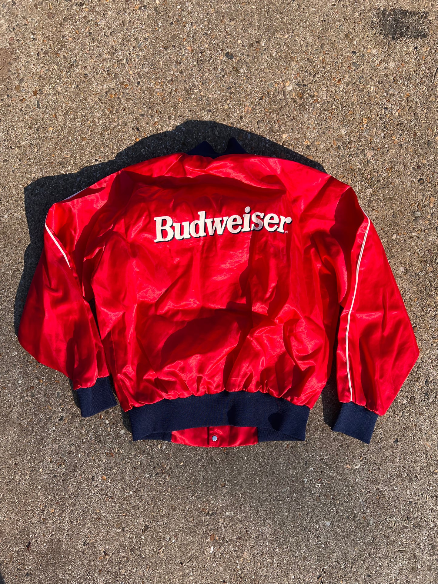 90s Budweiser Light Tag Satin Bomber Jacket – Small