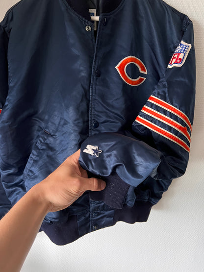 90s Starter NFL Cleveland Cubs Satin Bomber Jacket Navy – Large