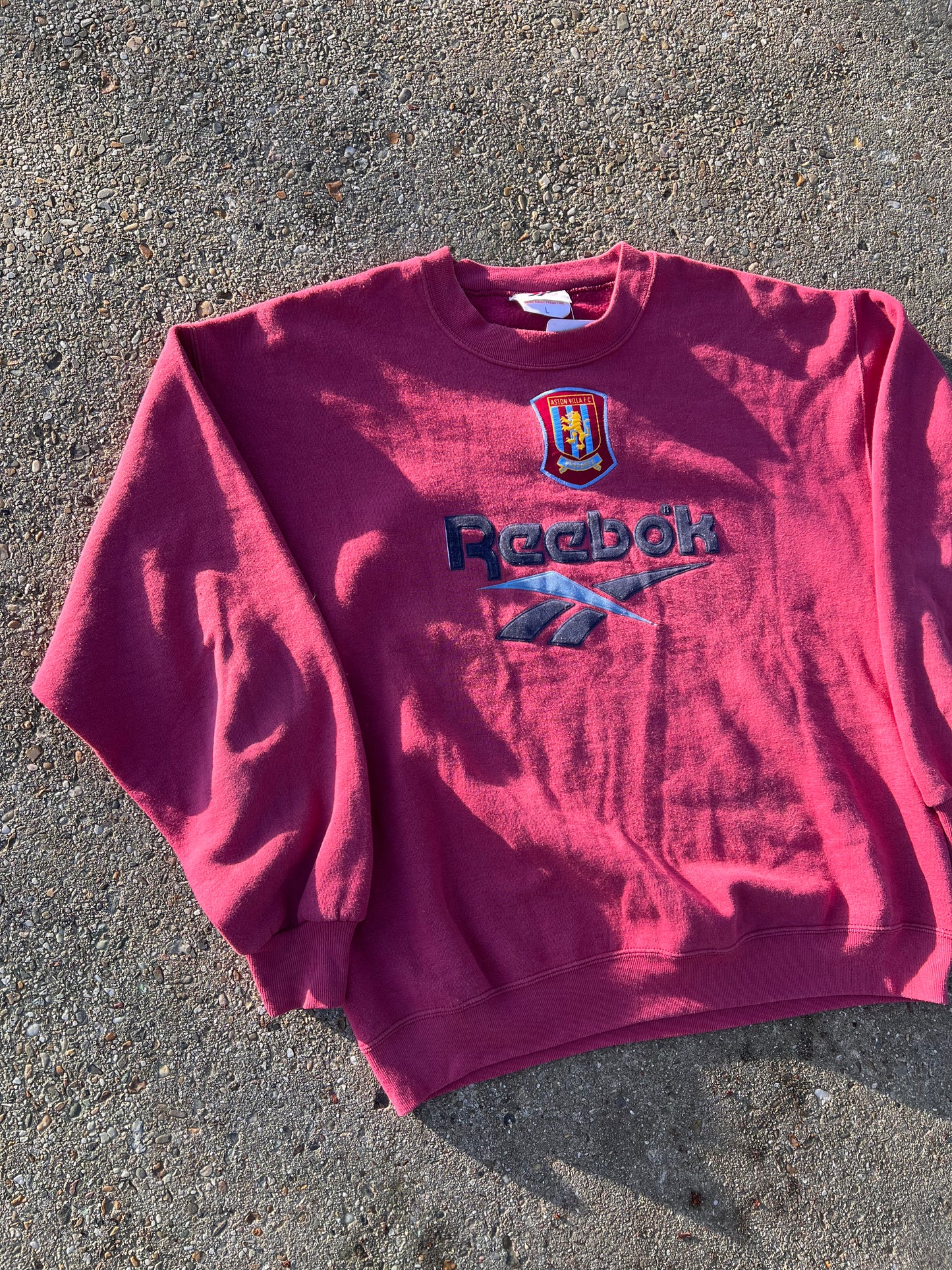 90s Reebok Aston Villa Big Logo Crewneck Sweatshirt – Large