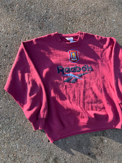 90s Reebok Aston Villa Big Logo Crewneck Sweatshirt – Large