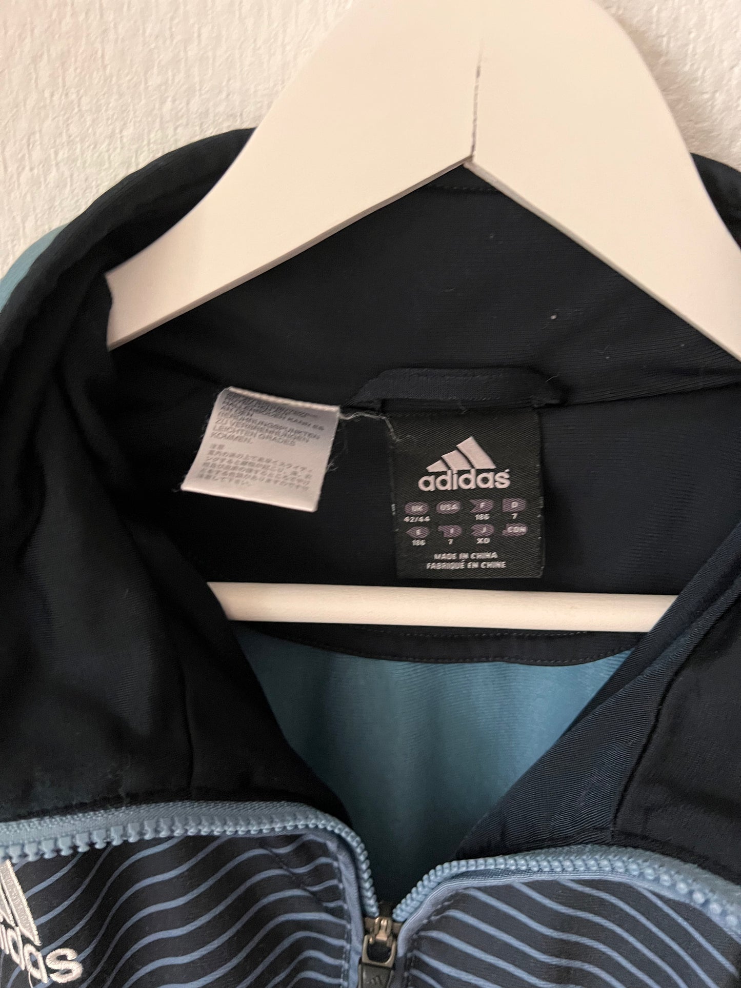 2000s Adidas Football Full Zip Y2K Track Jacket Black – Large