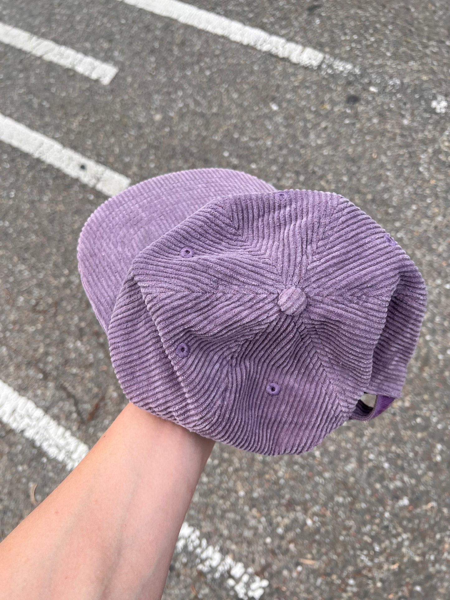 2000s Oxbow Corduroy Embroidered Logo Strapback Cap Purple – One Size