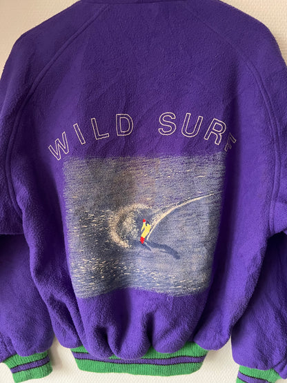 80s Adidas Ligne Polaire Wild Surf Skiing Fleece Jacket Purple – Medium