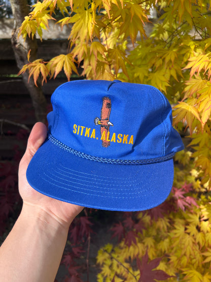 90s Alaska Embroidered Eagle Trucker Cap Blue – One Size
