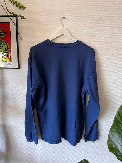 90s Nike Embroidered Center Swoosh Light Crewneck Sweatshirt Blue – Large