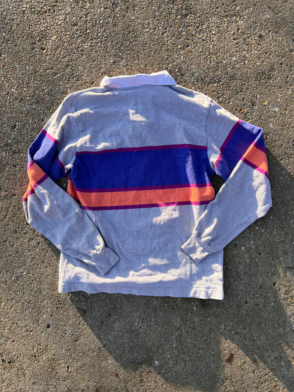 90s Rugged Wear Striped Thick Cotton Rugby Polo – Large
