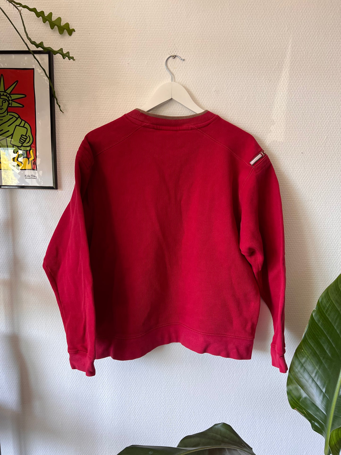 90s Nike Embroidered Big Logo Heavy Crewneck Sweatshirt Red – Small
