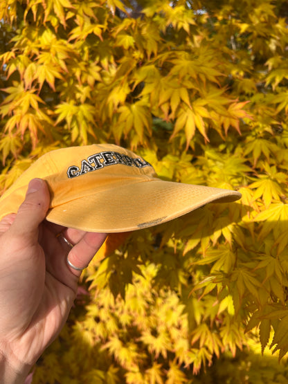 90s Caterpillar Spellout CAT Strapback Cap Yellow – One Size