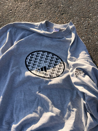 90s Adidas Checkered Big Logo Sweatshirt – Large