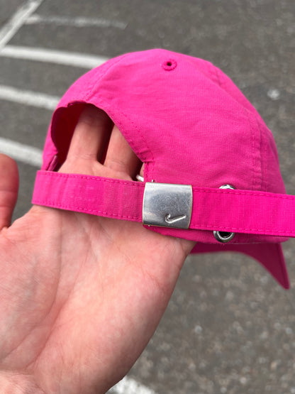 2000s Nike Metal Side Logo Strapback Cap Pink – Medium