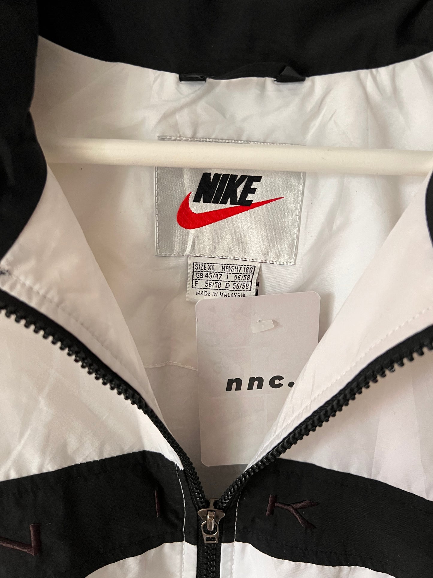 90s Nike Embroidered Spellout Full Zip Track Jacket White – XLarge