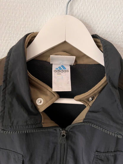 90s Adidas Striped Full Zip Outdoor Track Jacket Anthracite – Medium