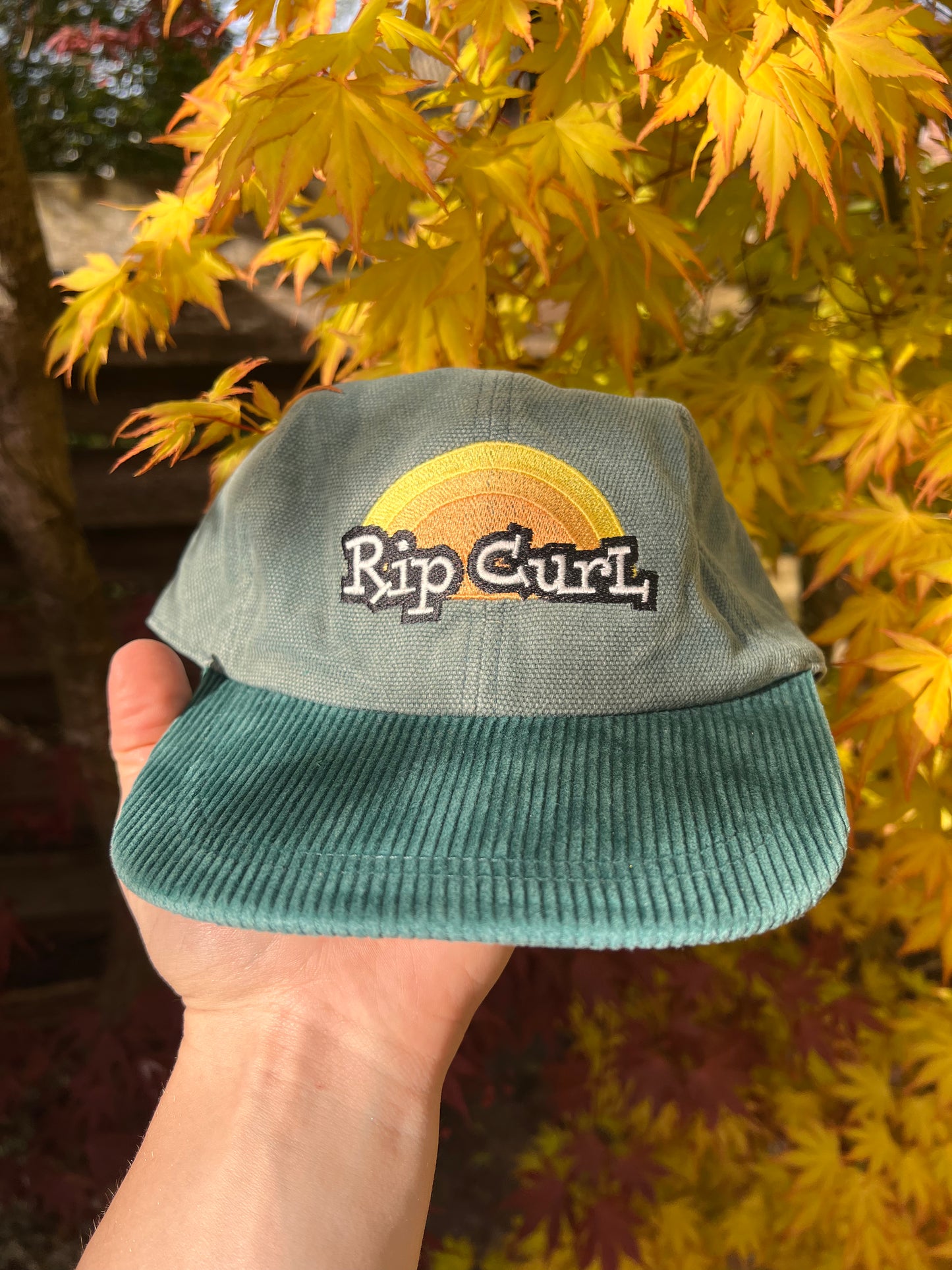 2000s Rip Curl Embroidered Logo Snapback Cap Green – One Size