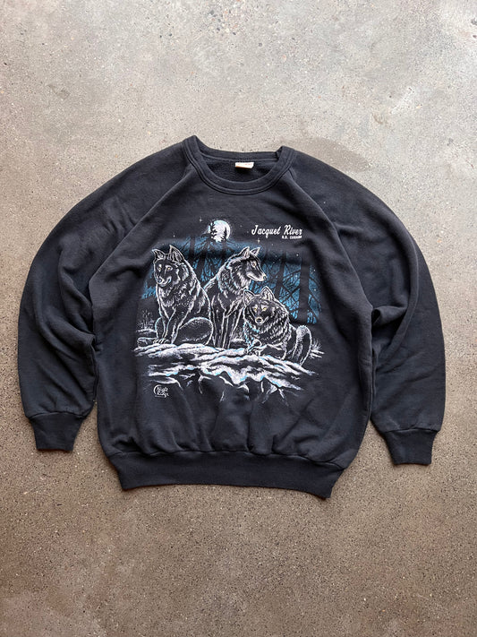 90s Jacquet River Wolves Sweatshirt – Medium