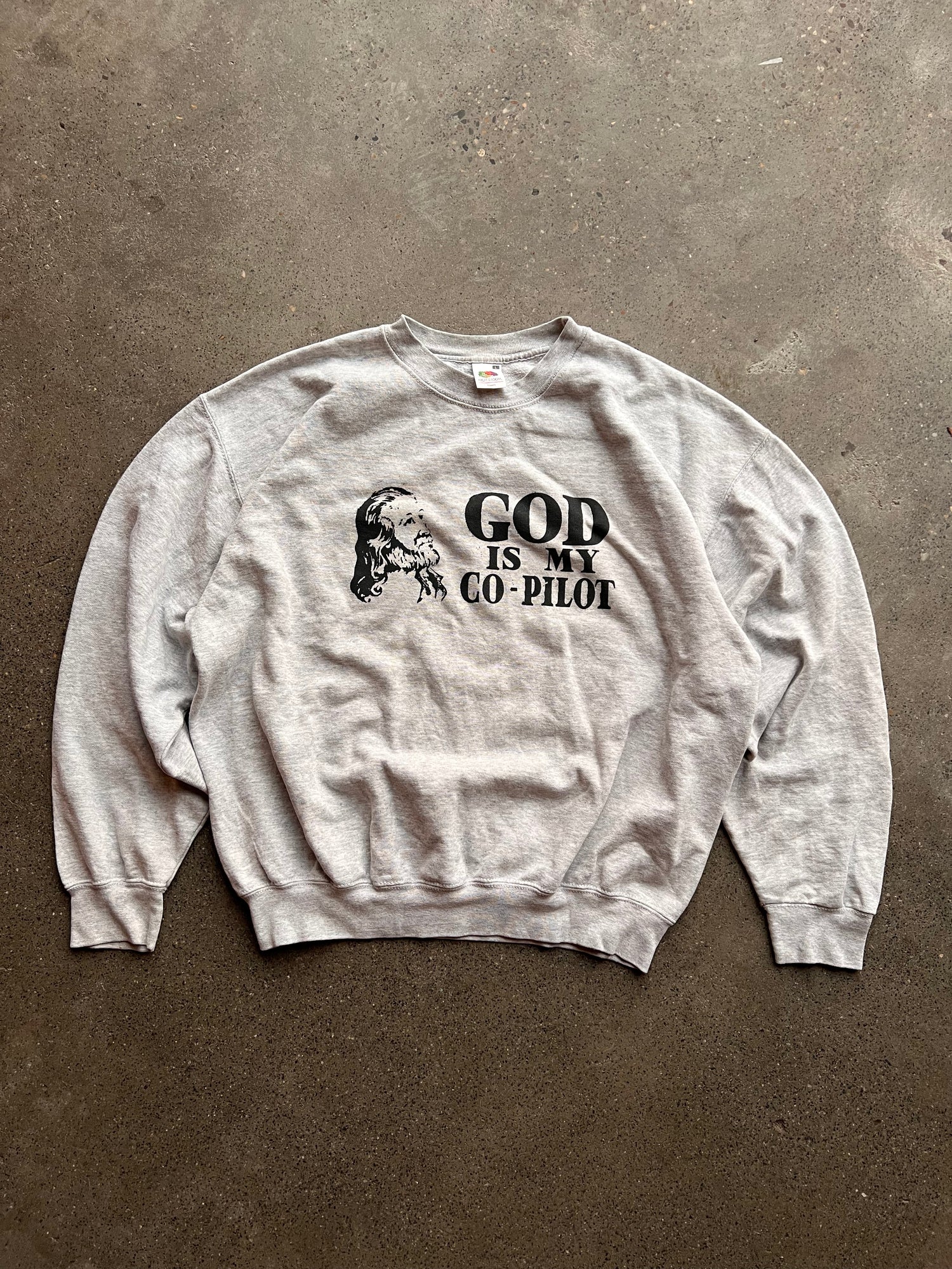 00s God Is My Co-Pilot Religious Sweatshirt – Large