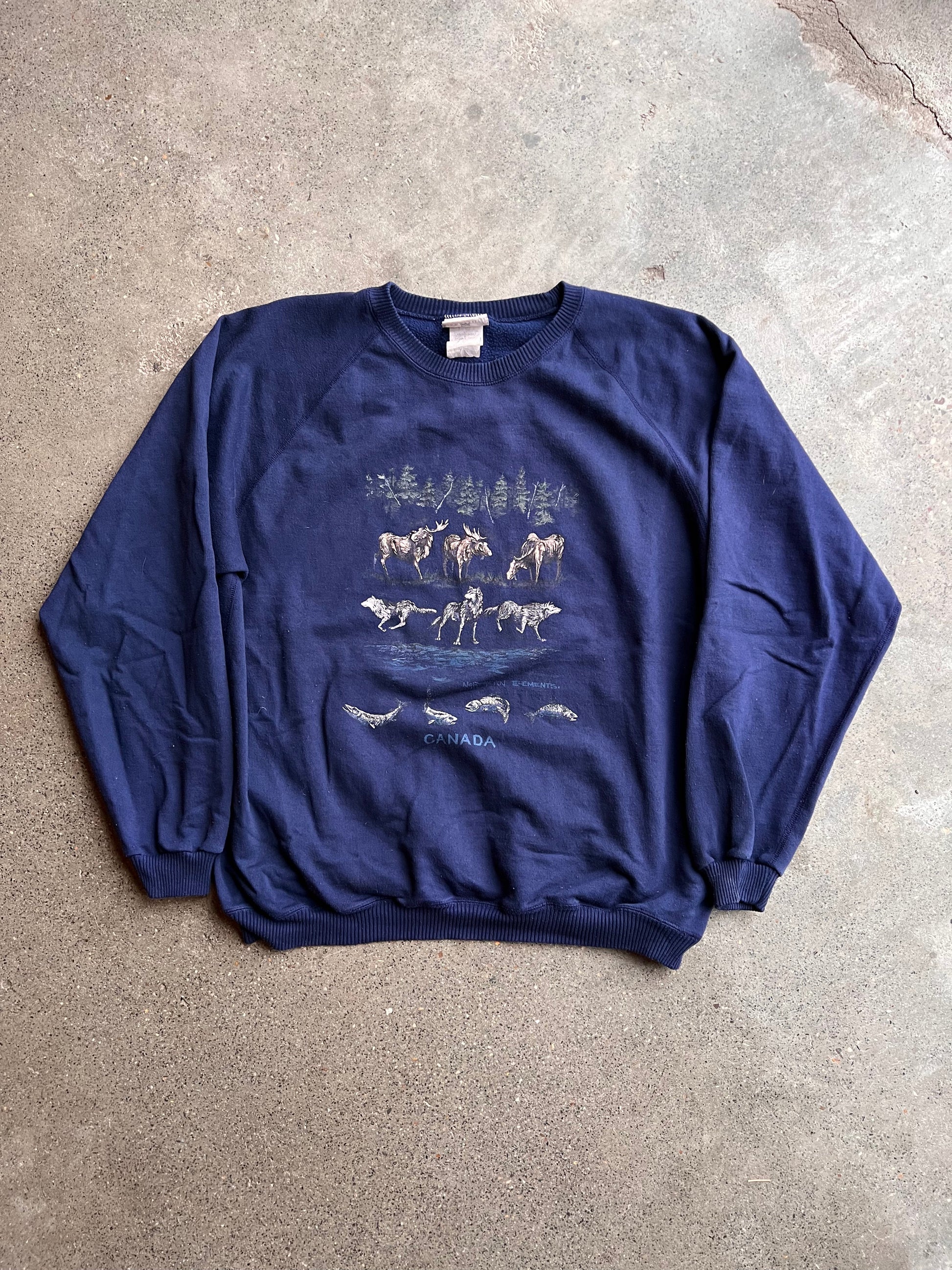 90s Northern Landscape Canada Hunting Crewneck – XLarge