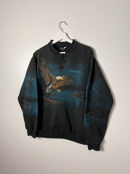 Made in USA Minnesota Button Up Crewneck  - Large