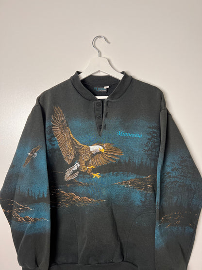 Made in USA Minnesota Button Up Crewneck  - Large