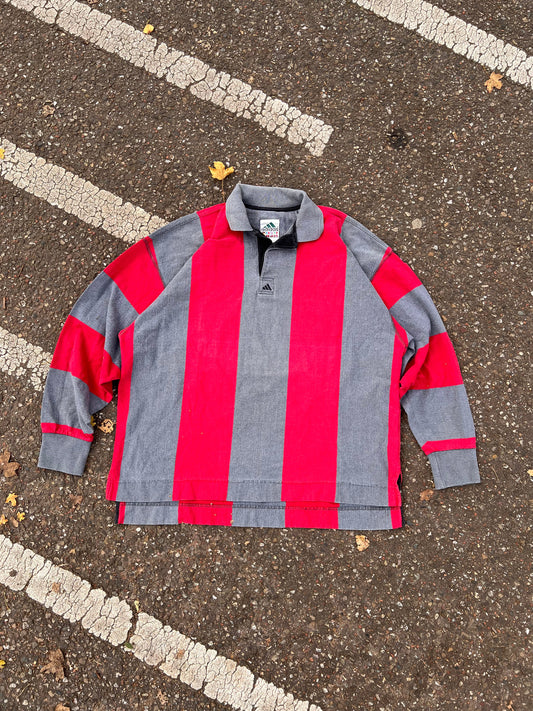 90s Adidas Equipment Longsleeve Striped Rugby Polo – XLarge